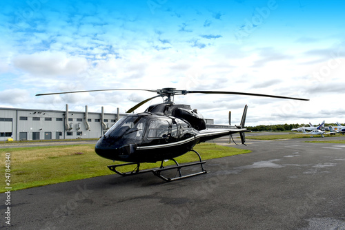 Helicopter on airfield