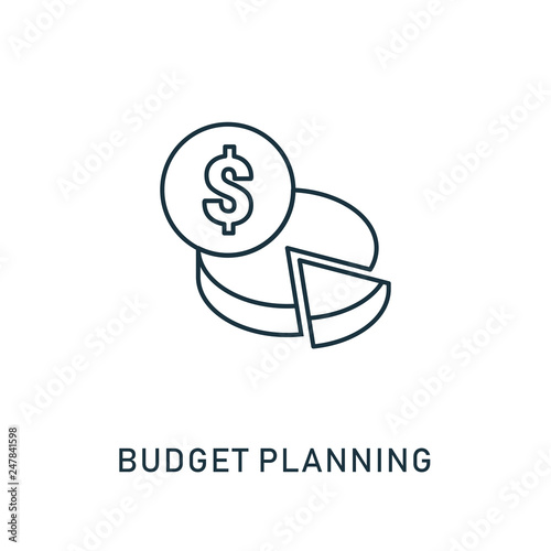 Budget Planning outline icon. Thin style design from smm icons collection. Pixel perfect symbol of budget planning icon. Web design, apps, software, print usage