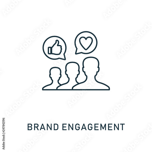 Brand Engagement outline icon. Thin style design from smm icons collection. Pixel perfect symbol of brand engagement icon. Web design, apps, software, print usage