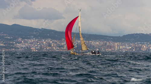 Sailing regatta in the Gulf of Naples year 2016