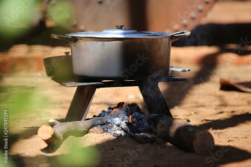 Queima do Alho -  tradição da culinária típica das comitivas de peões de boiadeiro photo