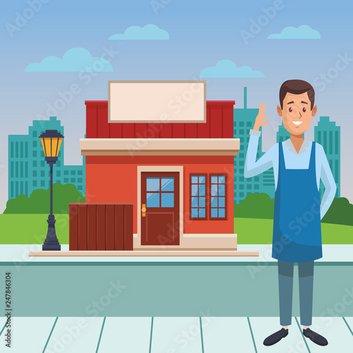 restaurant waiter cartoon