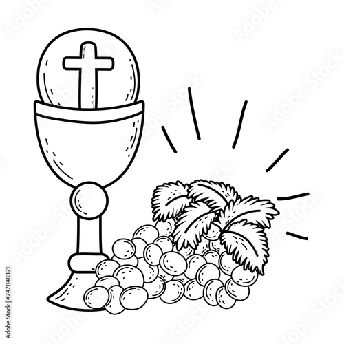 sacred chalice religious with grapes