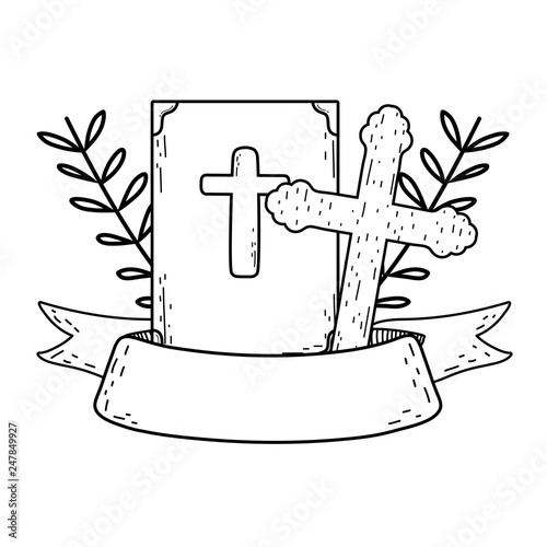 holy bible book with cross
