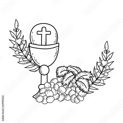 sacred chalice religious with grapes