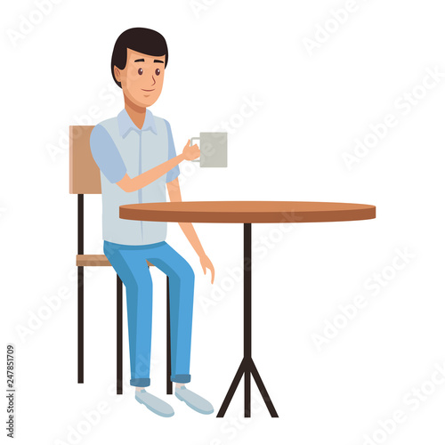 young man drinking coffee