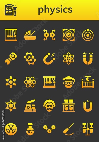 physics icon set