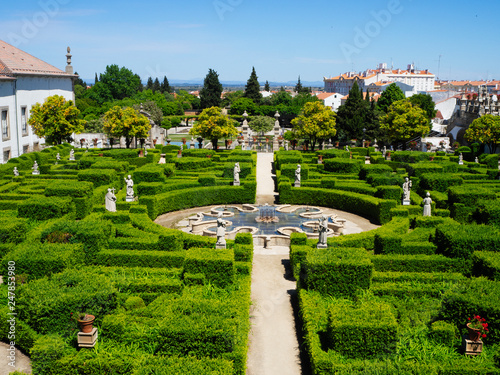 Beautiful staircase with antique motives in the Botanical Garden of the University of Coimbra in Portugal. The garden from 18th century is considered one of the most beautiful of Europe. Sep 4th 2018