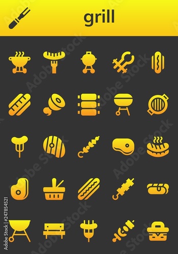 grill icon set