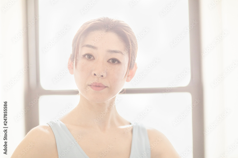 Portrait of beautiful woman in dance clothes Portrait of beautiful woman in dance clothes
