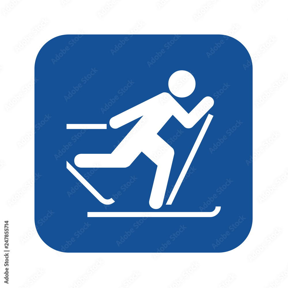 Cross country skiing symbol icon Cross country skiing symbol icon