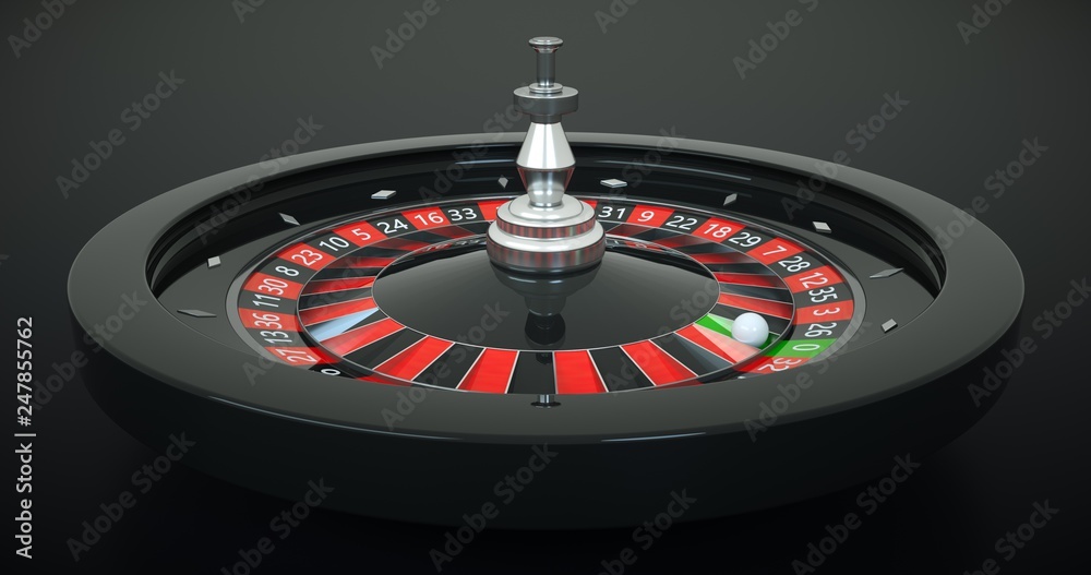 3D rendering of Roulette Wheel, Isolated on Black Background 3D rendering of Roulette Wheel, Isolated on Black Background