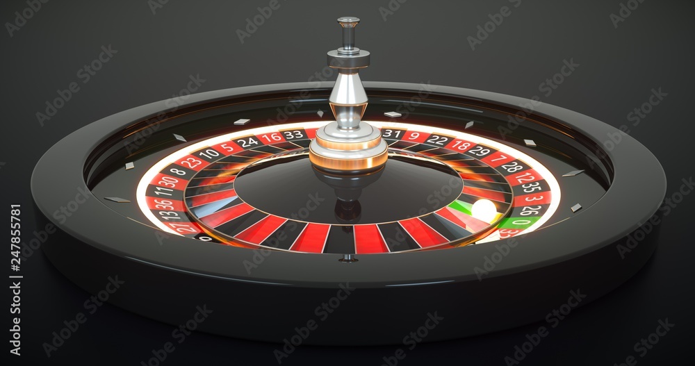 3D rendering of Roulette Wheel With Futuristic Neon Lights, Isolated on Black Background 3D rendering of Roulette Wheel With Futuristic Neon Lights, Isolated on Black Background