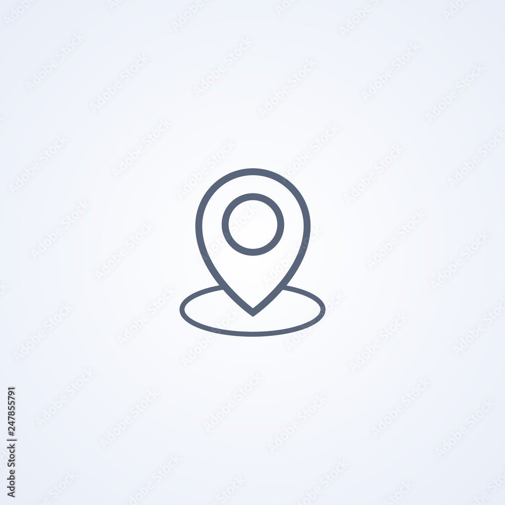Location, vector best gray line icon Location, vector best gray line icon