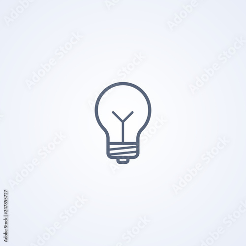Light bulb, vector best gray line icon