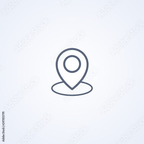 Location, vector best gray line icon