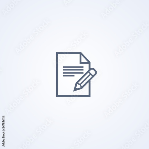 Sign contract, vector best gray line icon