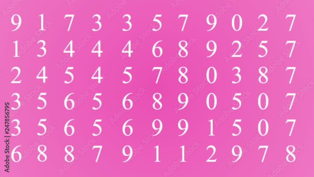 Random white numbers on pink background. 4k video. Random white numbers on pink background. 4k video.