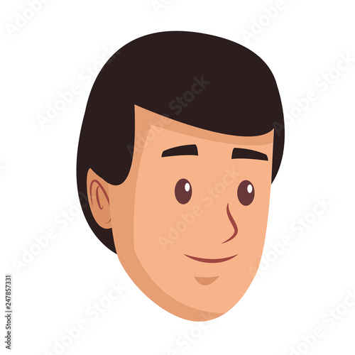 young man face cartoon