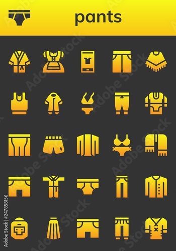 pants icon set