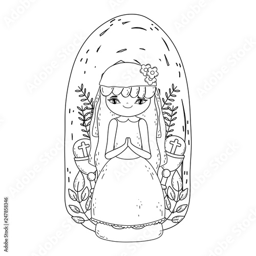 little girl with chalice in first communion celebration