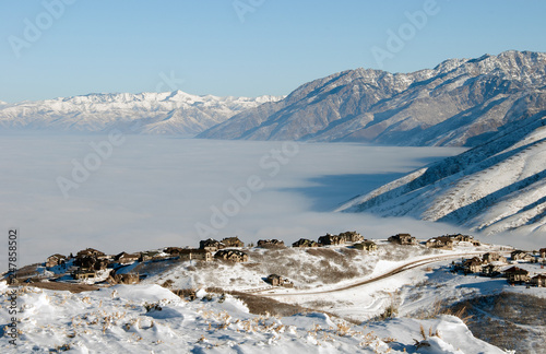 Mountain Homes with Smog in the Valley Below