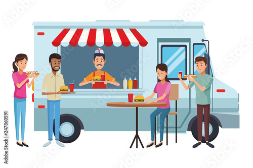fast food truck cartoon