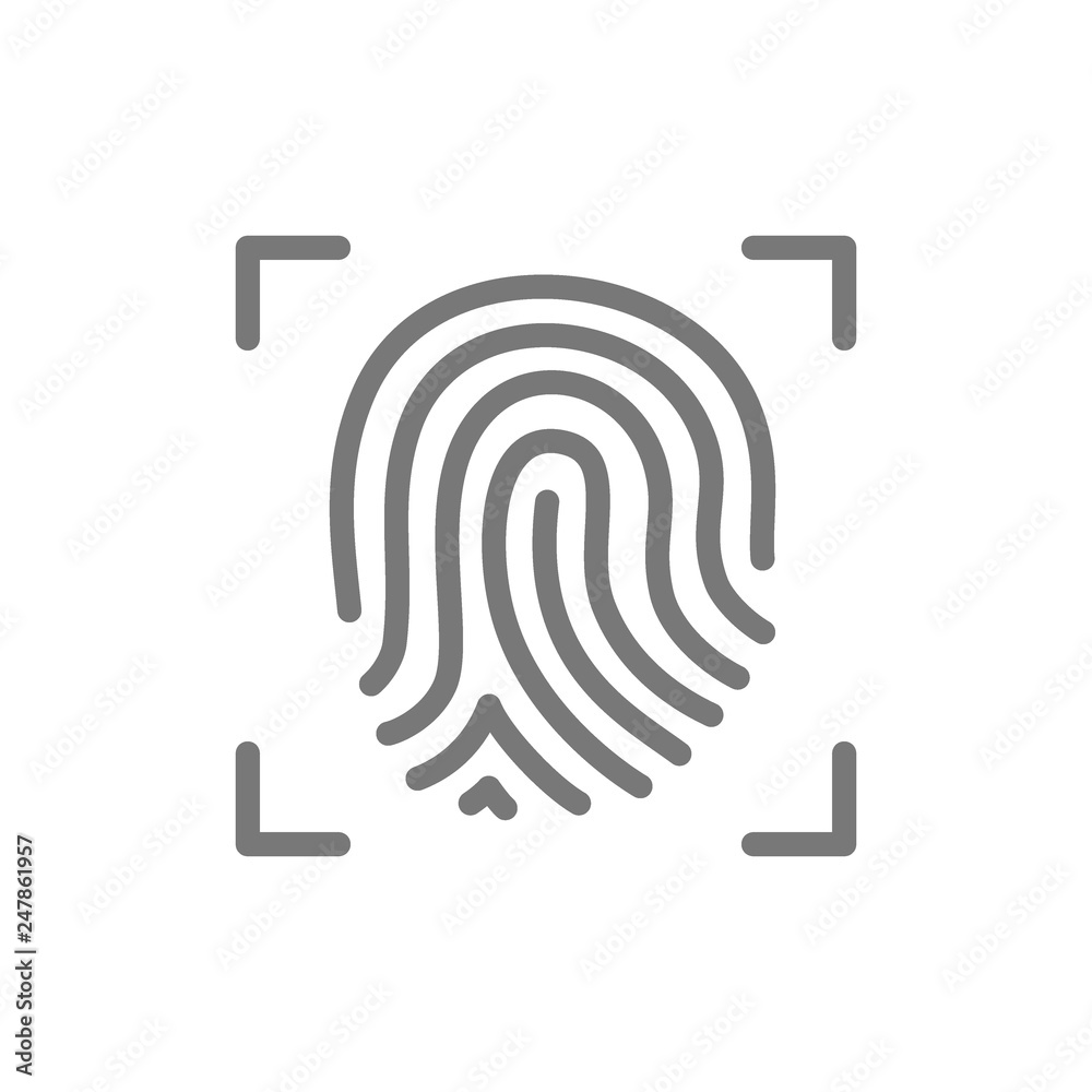 Fingerprint verification line icon. Fingerprint verification line icon.