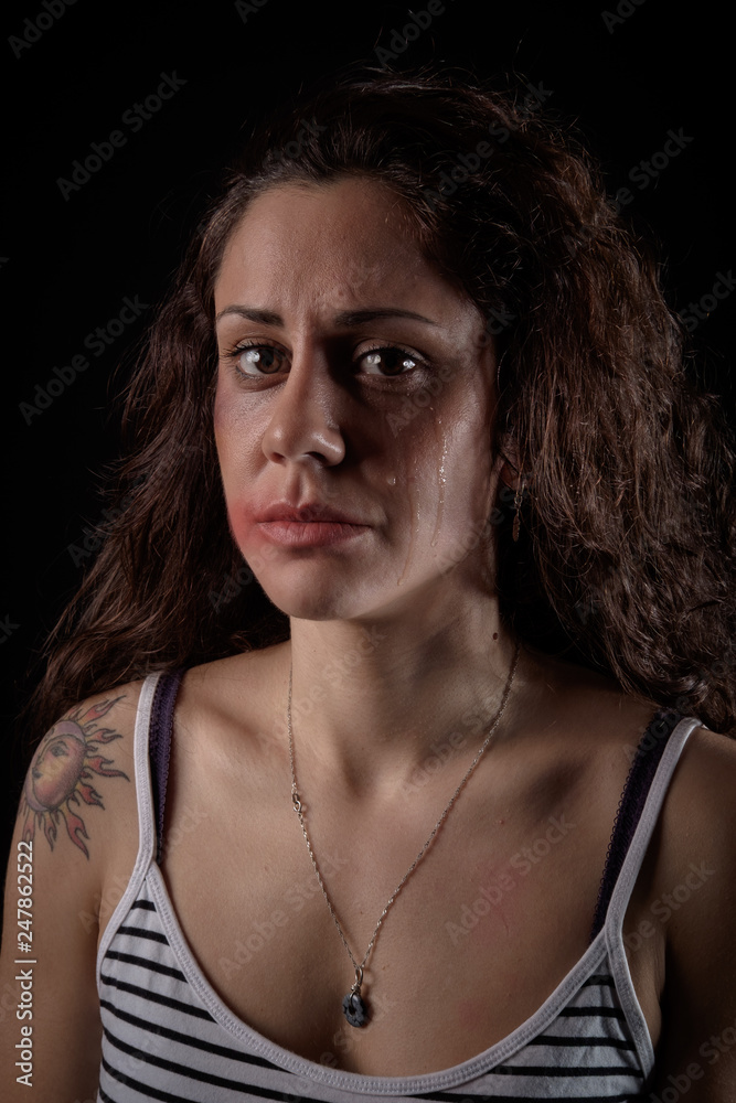 Scared Crying Woman