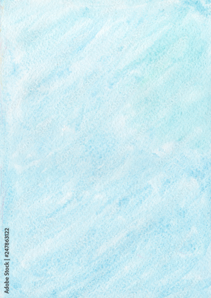 Abstract hand painted watercolor texture, background, greenish blue, pastel