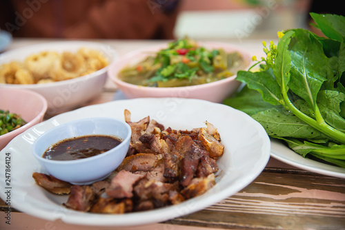 Traditional local Northern Thai style food meal - local Thai food concept