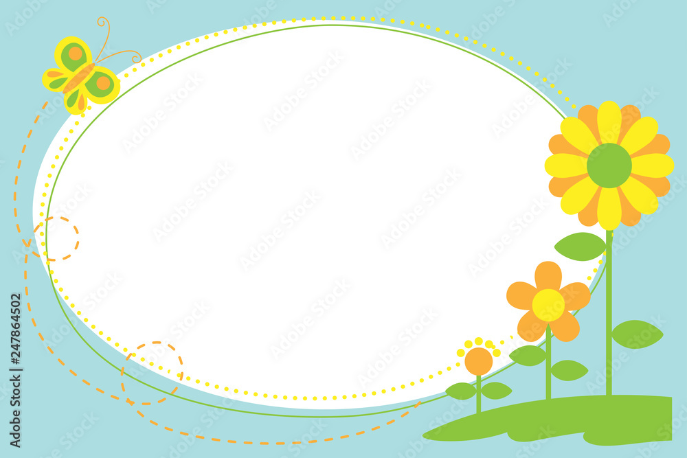 Cutout Flower Frame Illustration