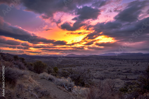 Sunset from Lava Beds National Monument, California
