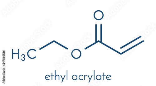 Ethyl acrylate molecule. Skeletal formula.