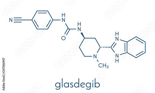 Glasdegib cancer drug molecule. Skeletal formula.