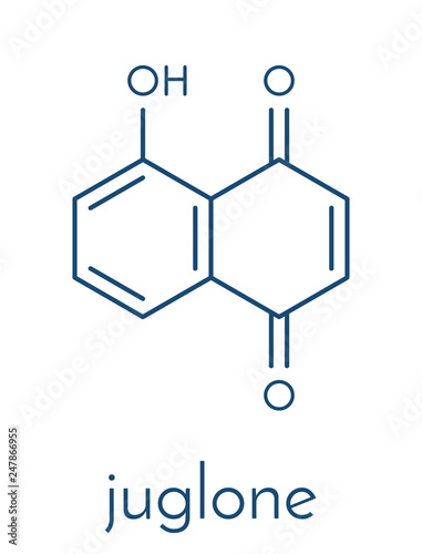 Juglone walnut molecule. Skeletal formula.