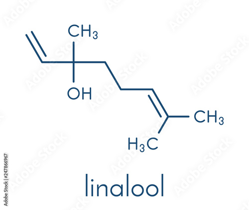 Linalool scent molecule. Skeletal formula.