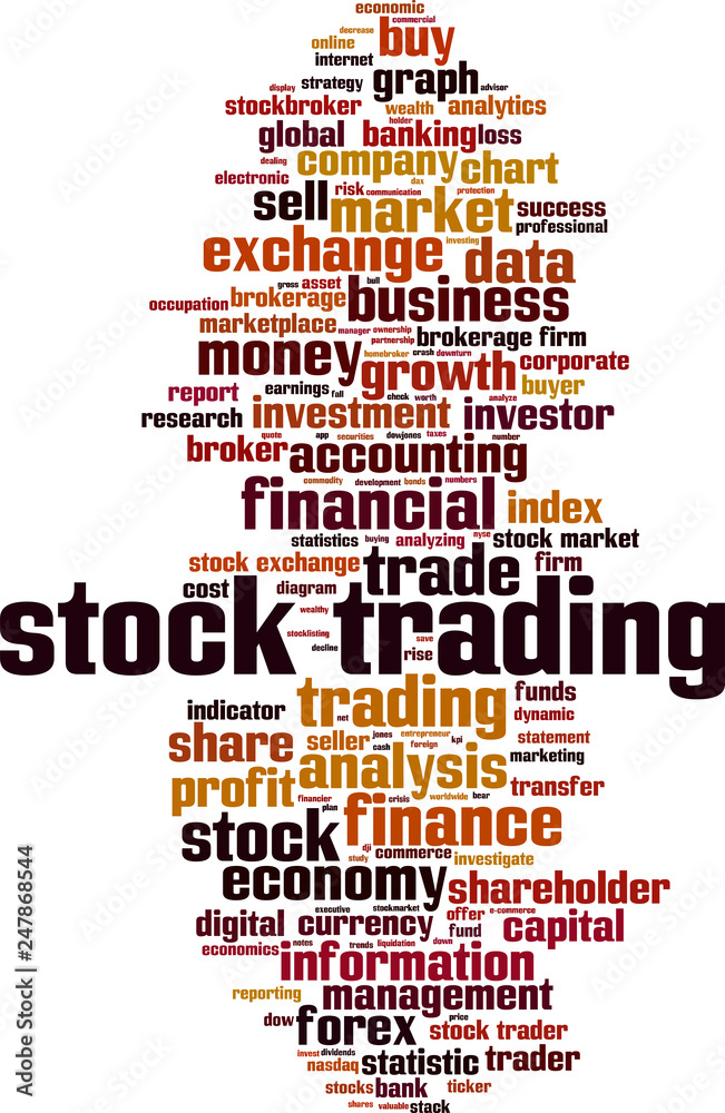 Fototapeta premium Stock trading word cloud