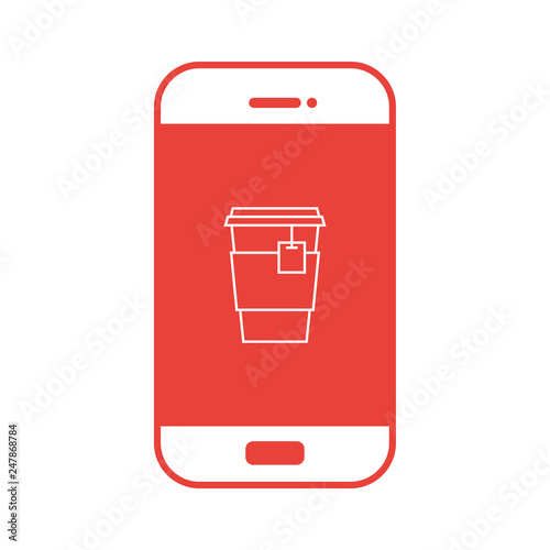 Teacup auf Smartphone Display - rot 