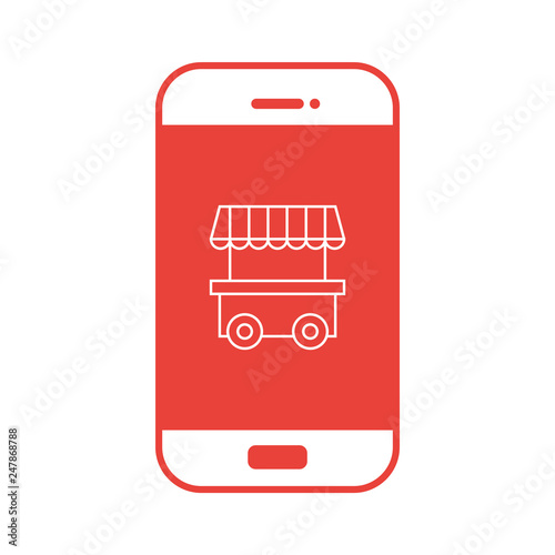 Kiosk auf Smartphone Display - rot 