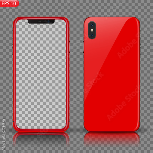 New High Detailed Realistic Smartphone similar to iphone Isolated on white Background