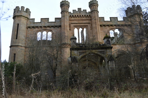 Stampa su Tela The striking ruins of Crawford Priory, Springfield, Cupar, Fife, extended in early 19th century