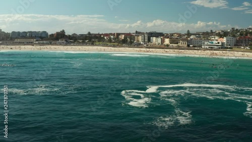 Looking back over Bondi Beach and the Bondi Beach Pavillion