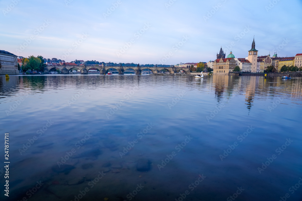 River View of Bridge in Prague 