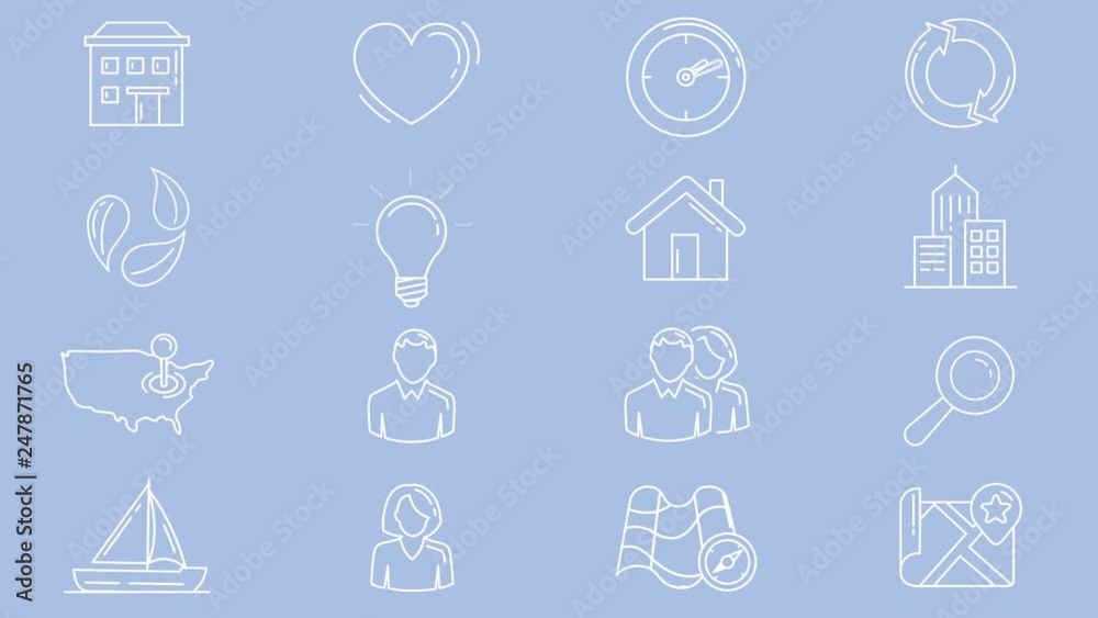 City and the environment, set line icons City and the environment, set line icons