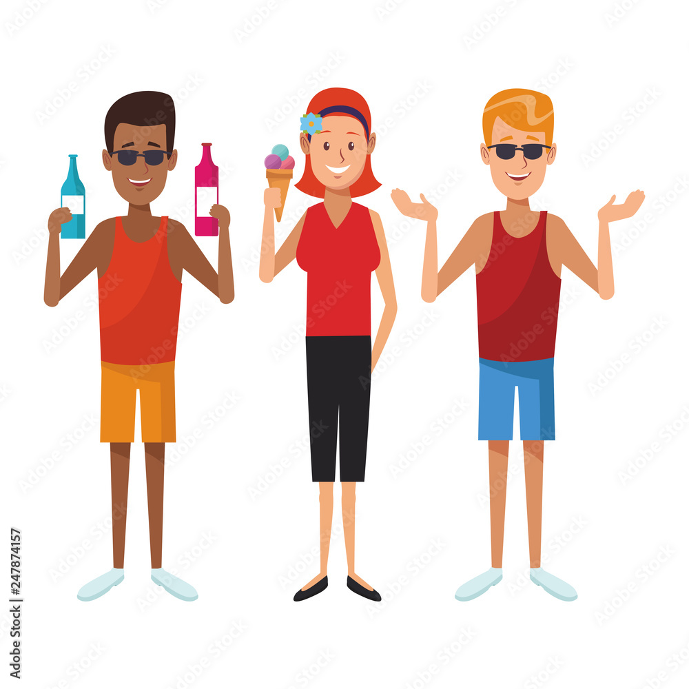 Fototapeta premium young friends cartoon