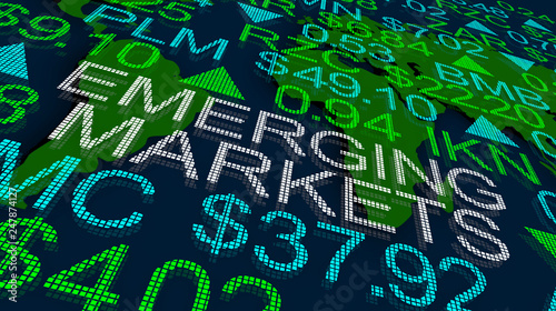 Emerging Trends Stock Market Global Business Growth Ticker 3d Illustration