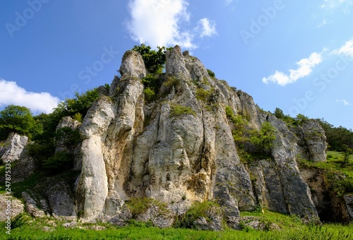 Rock Maderfelsen near Dollnstein, Altmuhltal, Upper Bavaria, Bavaria, Germany, Europe photo