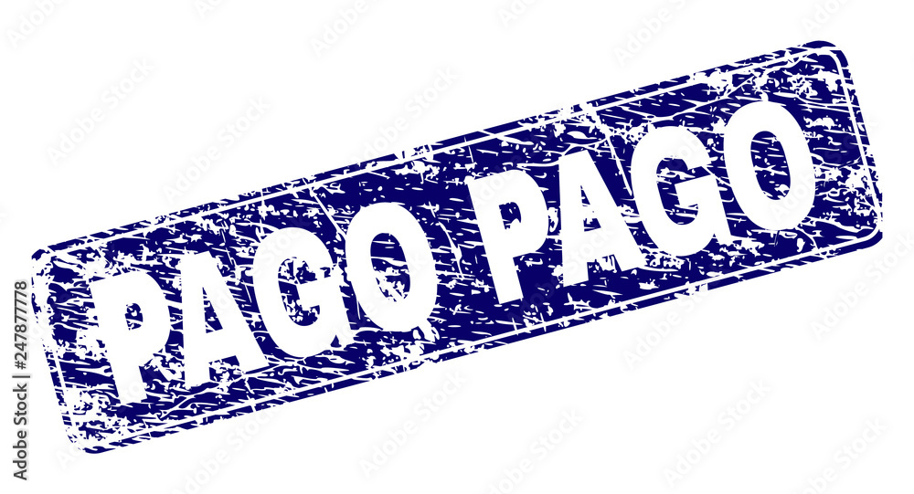 PAGO stamp seal watermark with grunge texture. Seal shape is a rounded