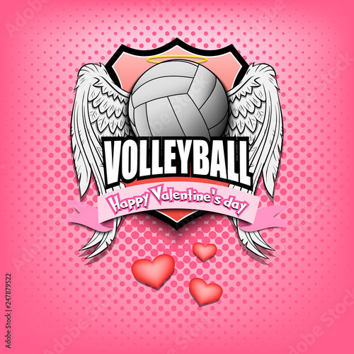Happy Valentine day and Volleyball